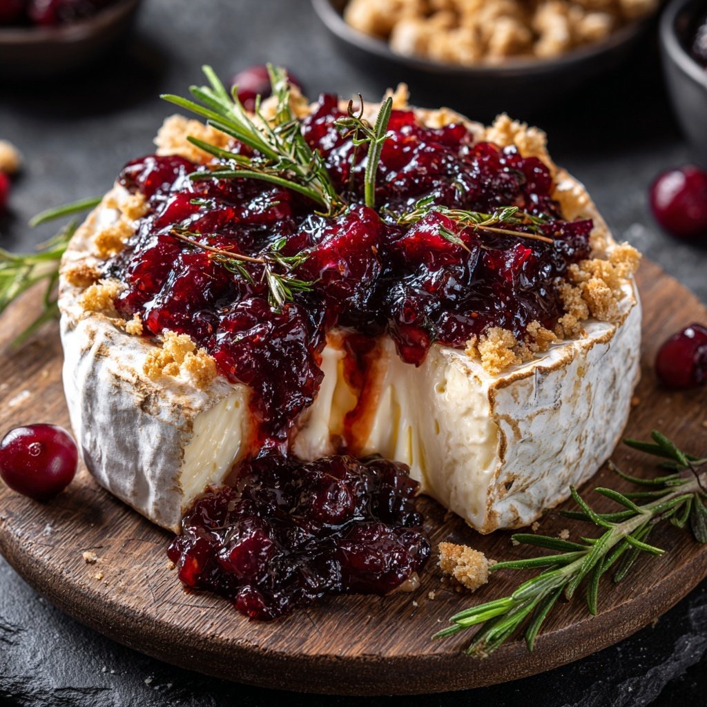 Baked Camembert with Cranberry Compote