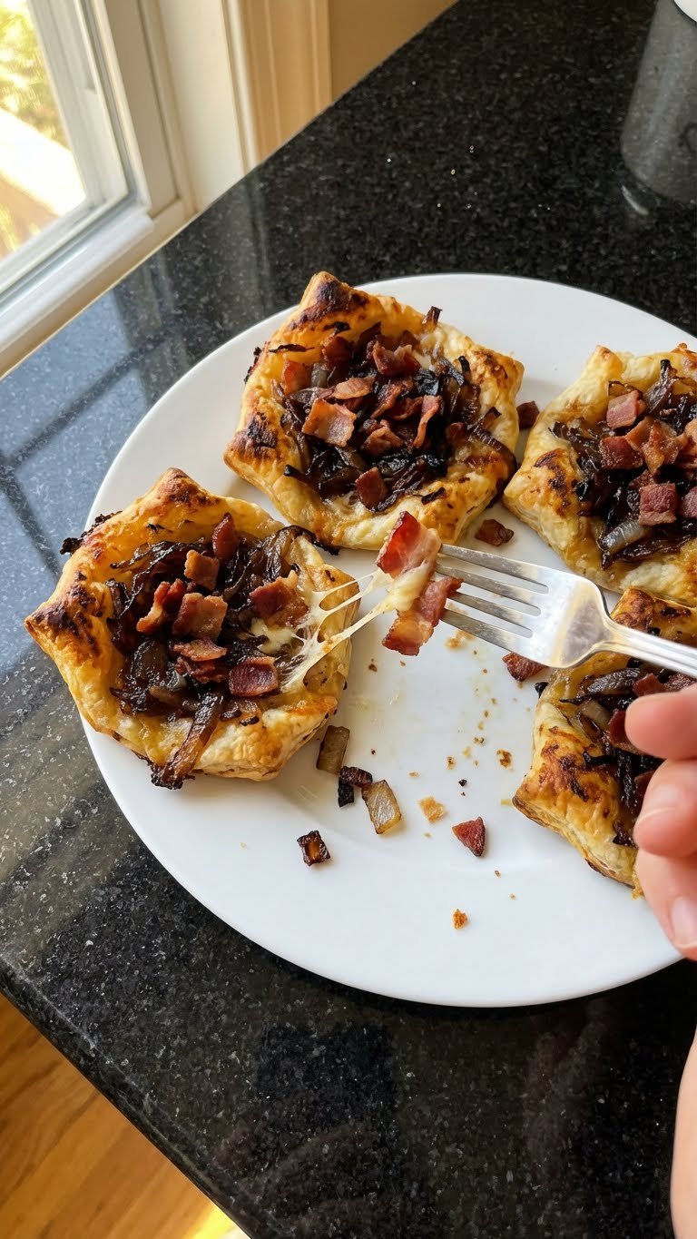 Caramelized Onion and Bacon Snacks