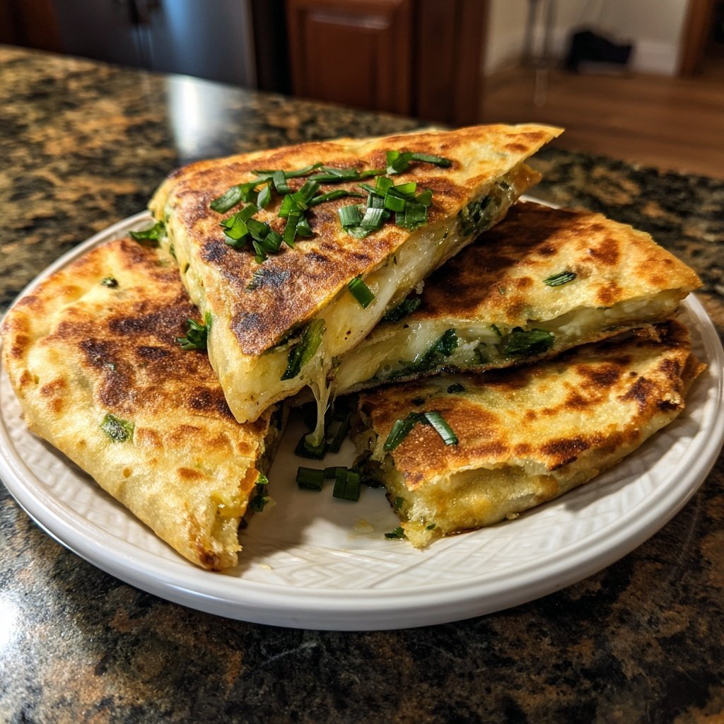 Scallion Pancake Quesadilla Cheese Melted