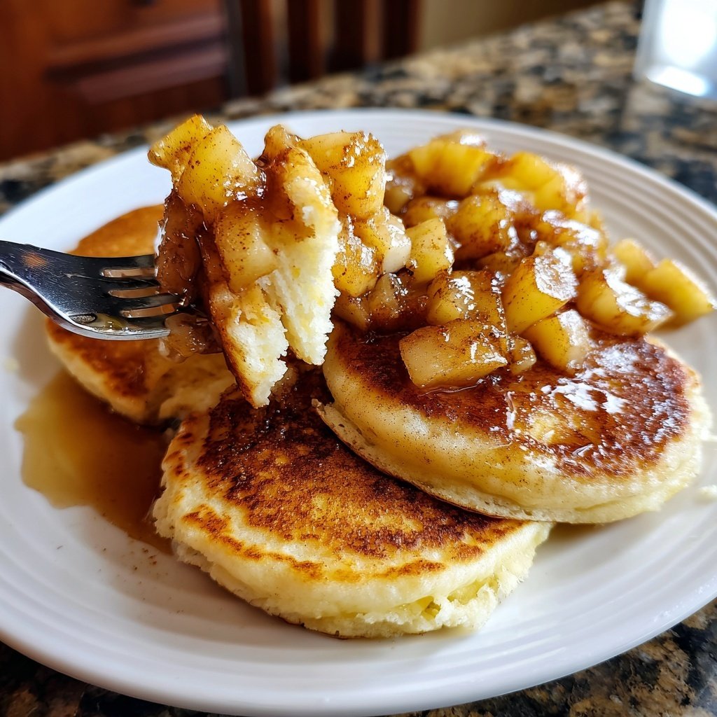 Ricotta Pancakes with Caramelized Apples and Cinnamon