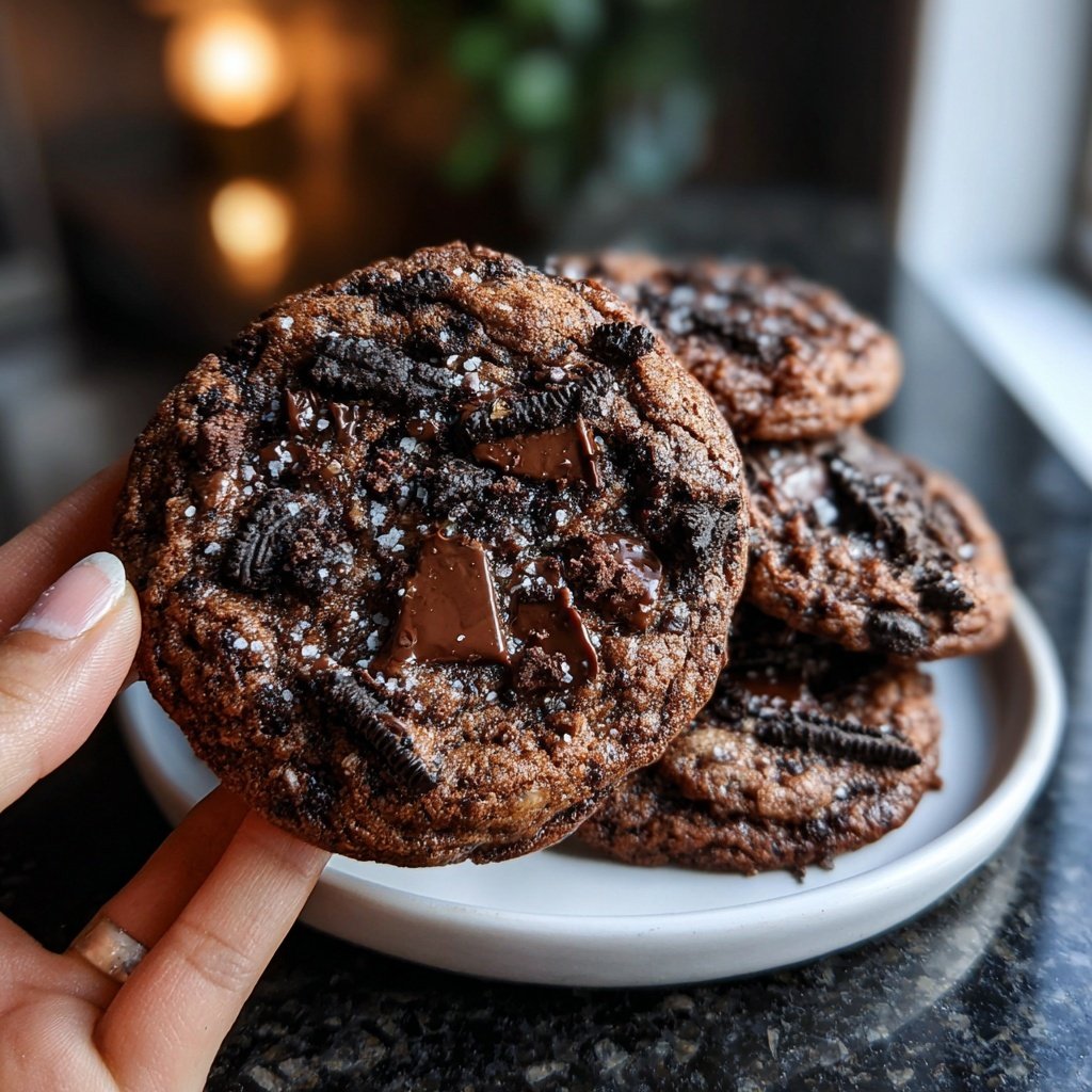 Copycat Crumbl Chocolate Oreo Cookies Recipe