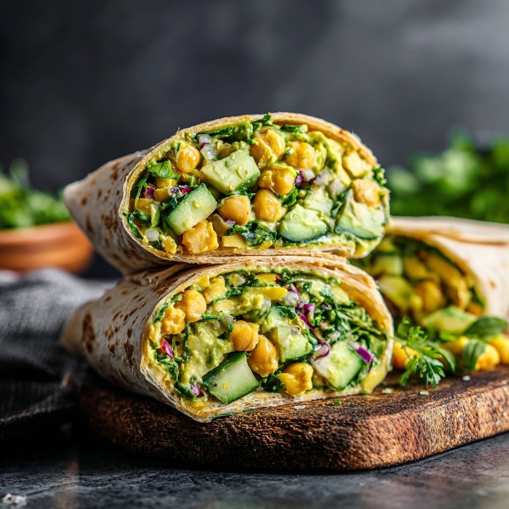 Chickpea Avocado Salad Wrap