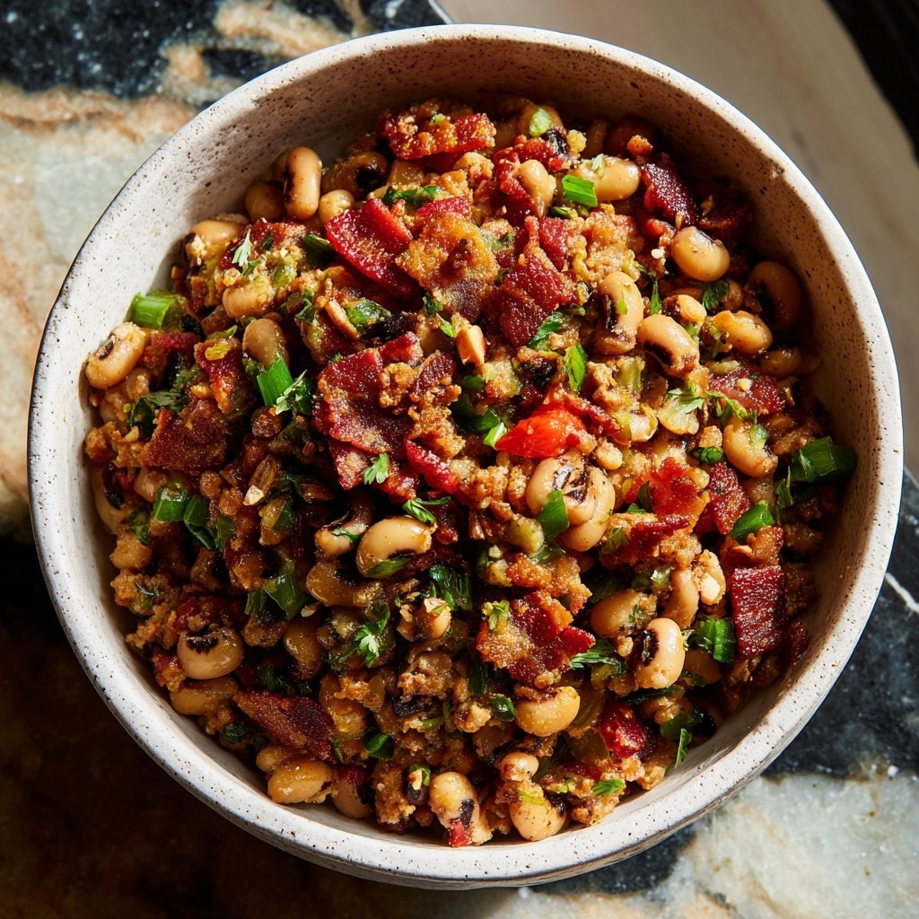 Black-Eyed Peas with Bacon Sausage