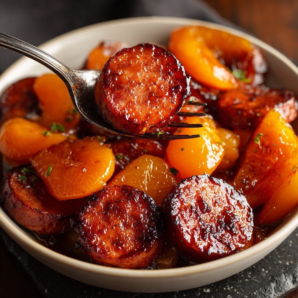 Apricot Kielbasa Slices Glaze