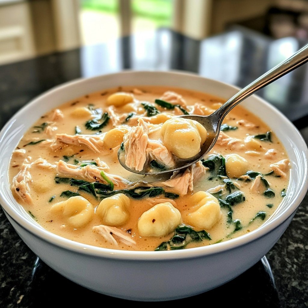 Creamy Crockpot Chicken Gnocchi Soup