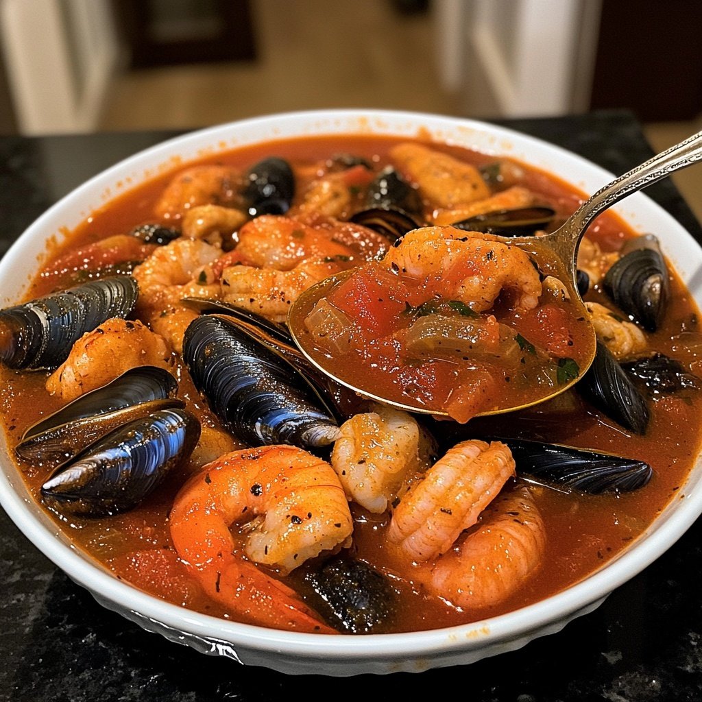 Classic Italian-American Cioppino Seafood Stew