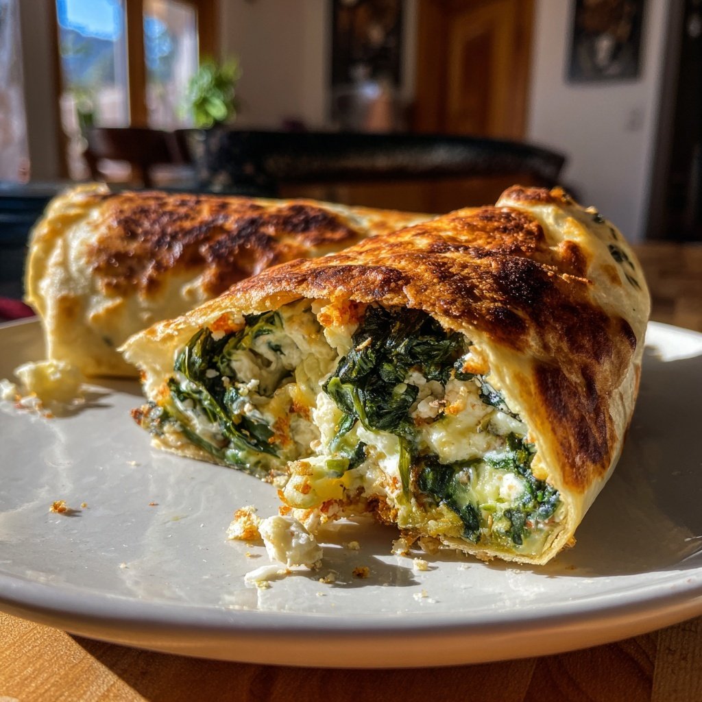 Spinach Feta Breakfast Wrap for Busy Mornings​