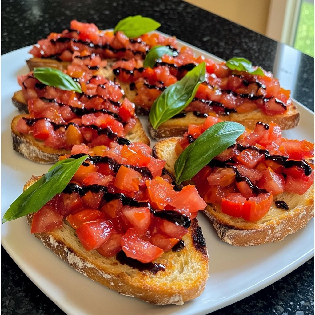 Tomato Bruschetta with Balsamic Glaze