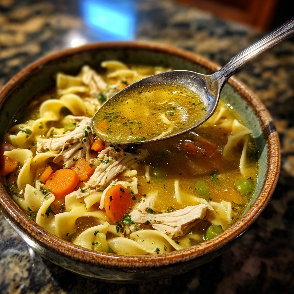 Classic Chicken and Egg Noodles Soup